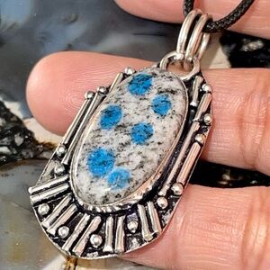 K2 Azurite Jasper Pendant 1 7/8”